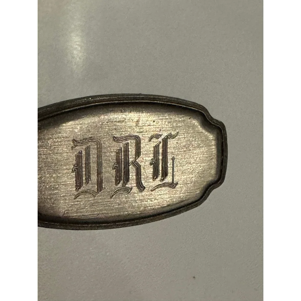 Vintage Genuine‎ Pewter DRL Monogram Keychain Key Ring